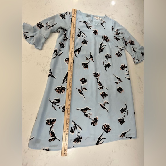 Floral Print Light Blue Women's Top - Picture 6 of 8